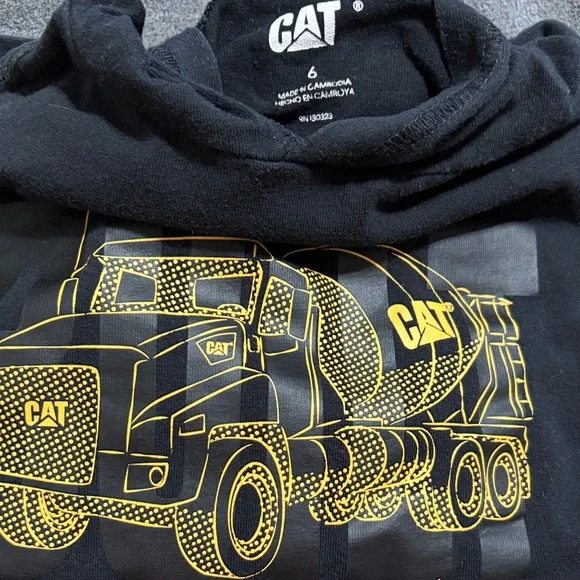 CAT Kids Black Long Sleeve Construction Tee - Picture 3 of 3